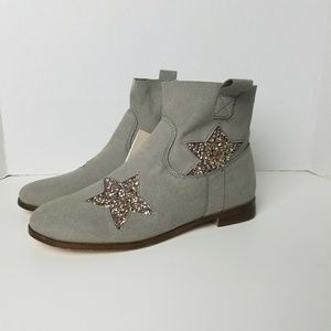 Zara grey star sequin ankle bootie